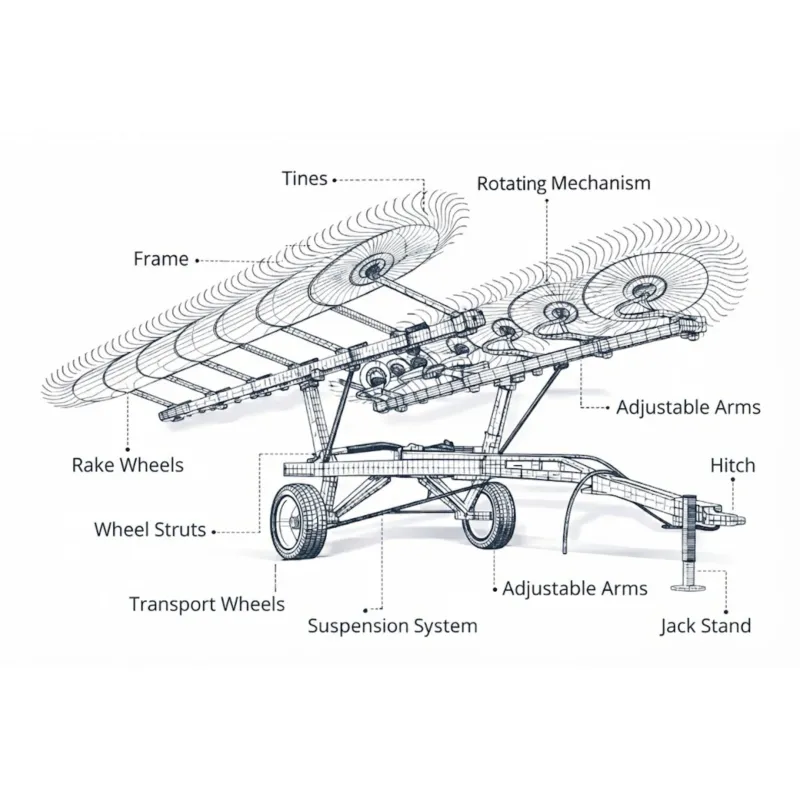 hay rake components